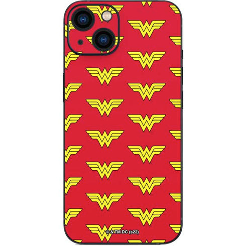 DC Comics Wonder Woman Logo Pattern iPhone 14 Plus Skin